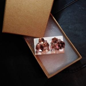 Stylish Pink Gemstone Cluster Studs